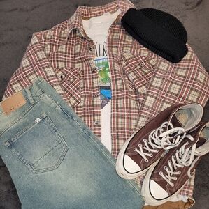 American Vintage Fieldmaster Plaid Button Up Jacket